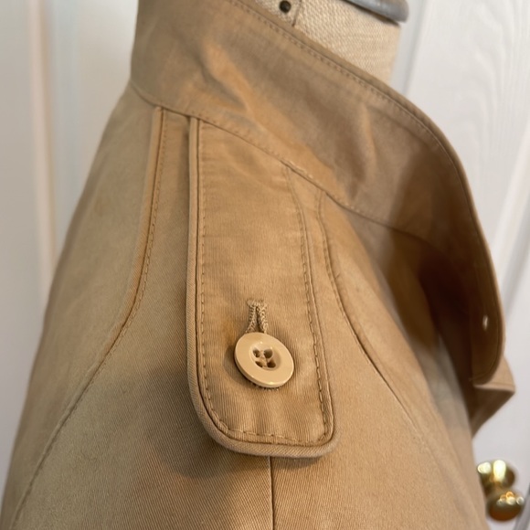 London fog rain coat trench khaki removable zipper fur lining 8 Petite 8P - Picture 6 of 16